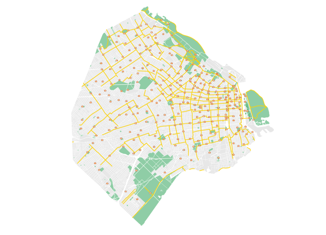 Ciclovias y bicisendas de la ciudad de Buenos Aires. Foto: sitio oficial de la ciudad.