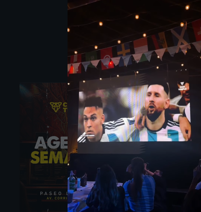 Si te gusta un espacio bien grande y pantallas enormes. Temple te espera para ver todo sobre el Mundial 2026! Foto: captura de IG de CLUB TEMPLE | Paseo La Plaza