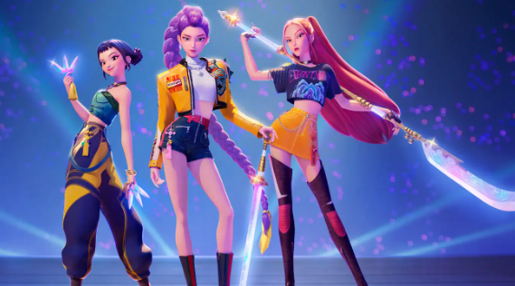 Fotograma de KPop Demon Hunters (Las Guerreras K-Pop). Una de las películas animadas más aclamadas del año, especialmente celebrada por el público infantil y adolescente. Disponible en Netflix al momento de esta publicación. © Netflix.