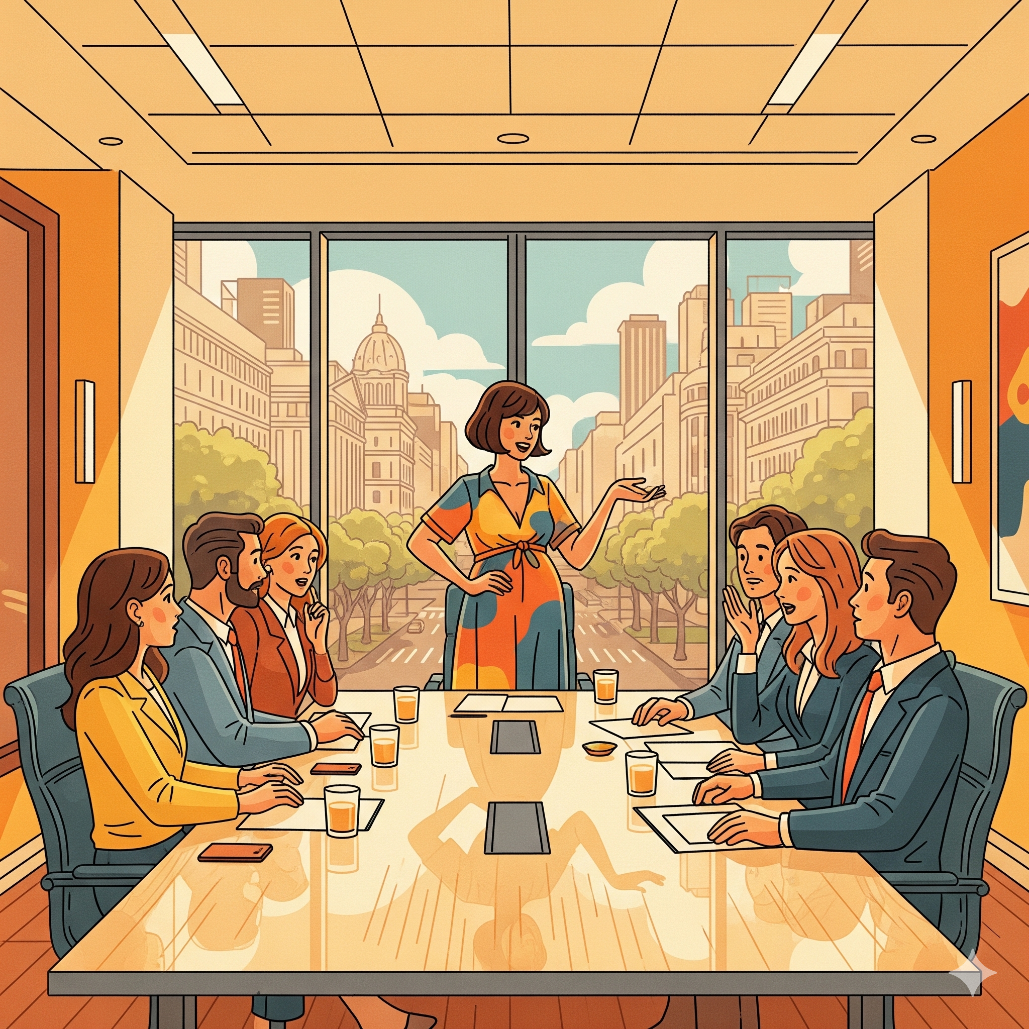 Pour les premières présentations dans votre nouvelle entreprise et dans votre nouvelle langue, mieux vaut être bien préparé et ne pas trop s'éloigner du script. C'est là qu'apparaissent les "faux amis". Image créée avec l'IA Gemini.
