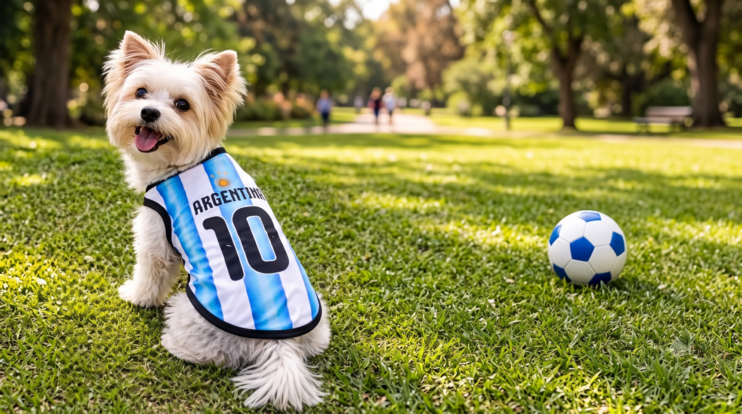 C'est l'un des articles stars de la période Coupe du monde sur Mercado Libre. La "remerita" pour chien. Photo générée par BAC.